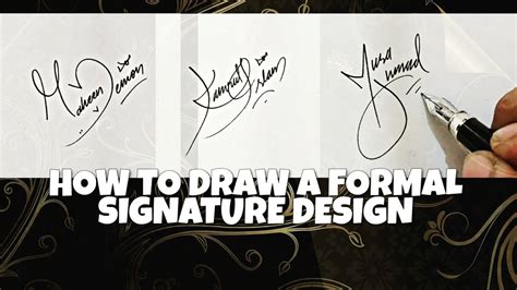 How to Draw A Formal Signature Design || SIGNATURES MASH - YouTube