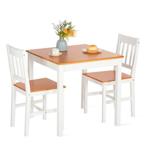 Highland Dunes Set Of 3 Wooden Dining Set (1 Dining Table + 2 Chairs) & Reviews | Wayfair.co.uk