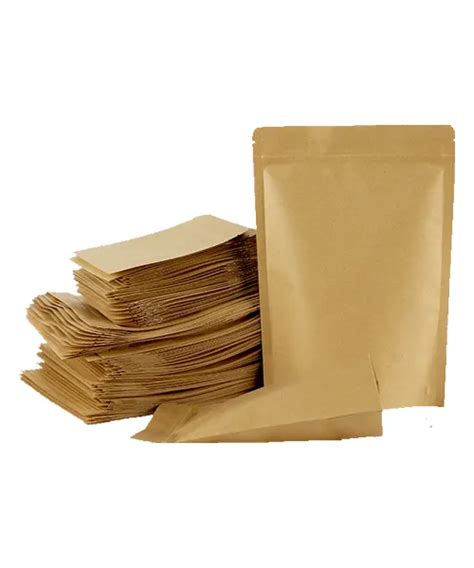 Kraft paper zipper bag without window - packingbagstore.com