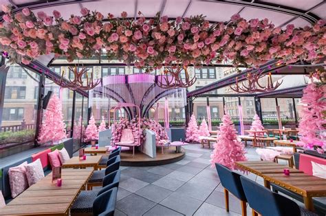 Magic Hour at the Moxy Times Square has a pink holiday pop-up Rooftop ...