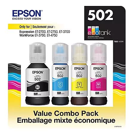 Epson EcoTank 502 Ink Bottles Value Club Pack - Sam's Club