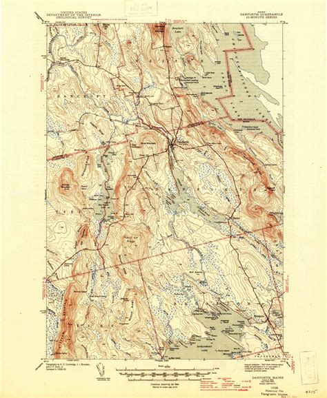 Danforth, Maine 1943 (1946) USGS Old Topo Map Reprint 15x15 ME Quad ...