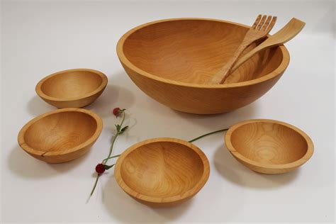 17 inch Maple Wood Salad Bowl Set wood salad bowl set