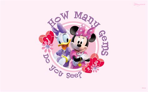 Daisy Duck & Minnie Mouse HD Wallpaper: How Many Gems Do You See?