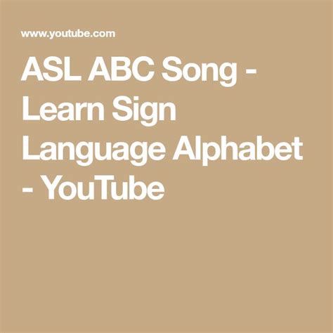 ASL ABC Song - Learn Sign Language Alphabet | Learn sign language, Sign ...