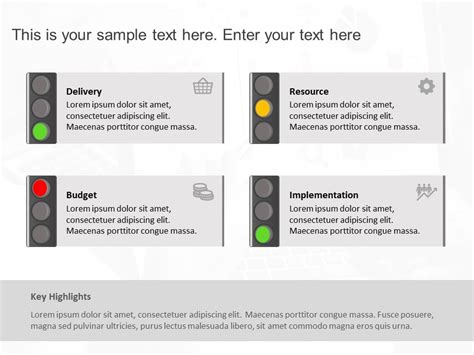 Project Status Traffic Lights PowerPoint Template