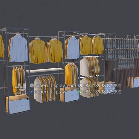 Custom Retail Wall Clothing Racks Stand for Menswear Display for Retail Shop, Store Display ...