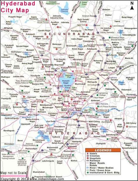 City Map of Hyderabad | Hyderabad City Map | Map of Hyderabad