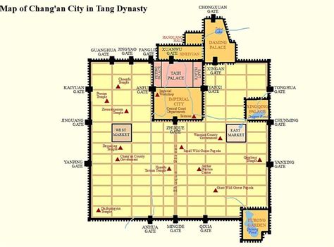 Chang'an City map | Chang'an, Tang, China city