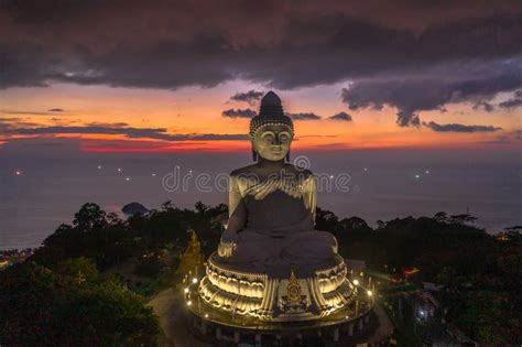 Aerial View Sunset at Phuket Big Buddha Viewpoint Stock Photo - Image of important, phuket ...