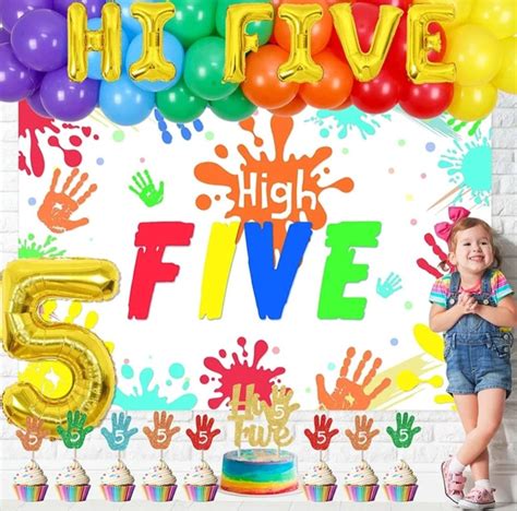 5th Birthday Party Decorations High Five Birthday Backdrop - Etsy