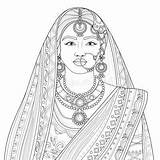 Sari Coloring Stock Illustrations – 115  sketch template