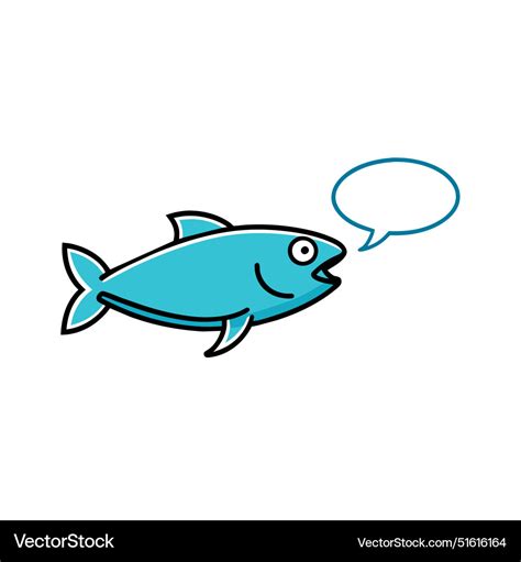 Bladefin basslet fish speaks icon Royalty Free Vector Image