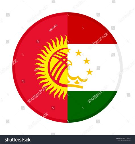 Round Icon Kyrgyzstan Tajikistan Flags Isolated Stock Vector (Royalty Free) 1831176676 ...