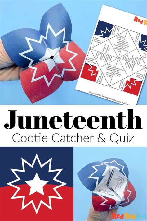 Juneteenth Flag Cootie Catcher Facts - Red Ted Art