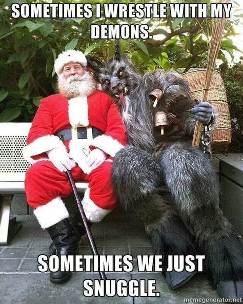 Krampus & Santa #krampus #funny #funnybone | Krampus | Snuggles, Funny, Creepy clown