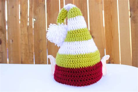 Santa's Helper Free Crochet Elf Hat Pattern (With Ears!)