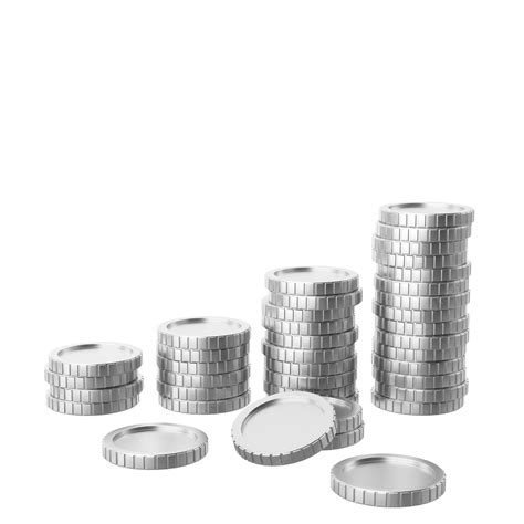 Premium Photo | Silver coin Coins stack 3D illustration