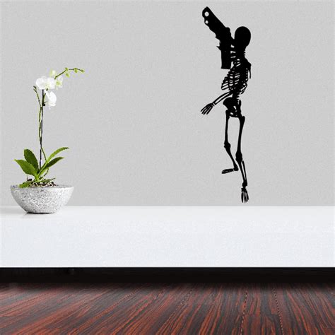 Skeleton Pointing Gun Decal