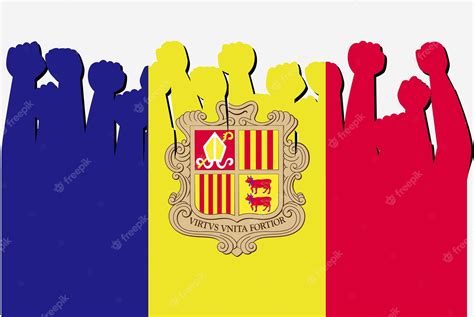 Premium Vector | Andorra flag with raised protest hands vector country flag logo andorra ...