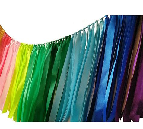 Rainbow Garland Birthday Decoration Garland Rainbow Ribbon | Etsy