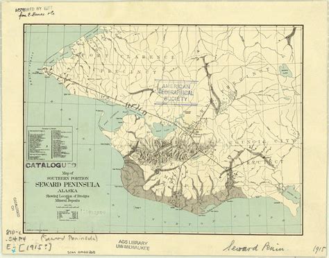 Map of southern portion Seward Peninsula Painting by Artistic Panda - Fine Art America