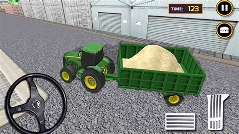 Real Tractor Trolley Sand Transport Game | Tractor Games | Tractor Racing Games | Tractor ...