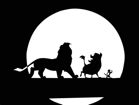 [O] "lion king" crossing the bridge, Hakuna Matata, lion king, timon, pumba | Disney silhouettes ...