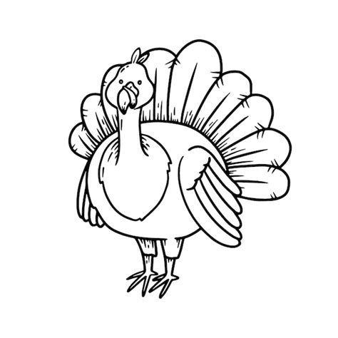 Free Vector | Hand drawn turkey outline illustration