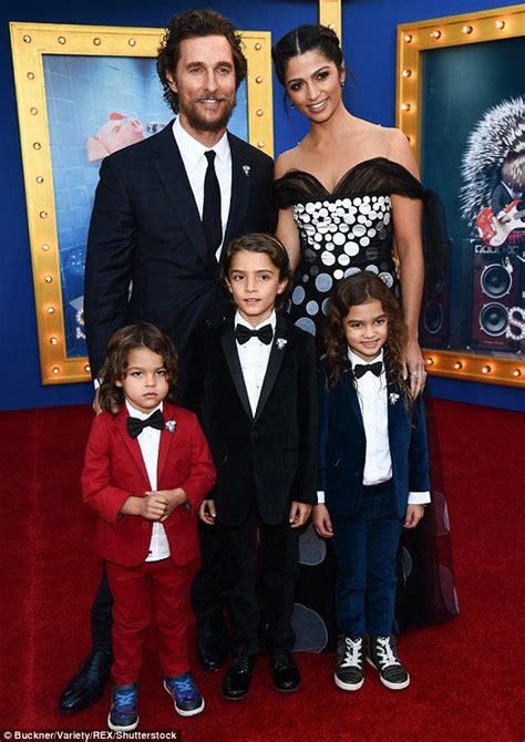 Matthew McConaughey and wife Camila Alves arrive with their three kids ...