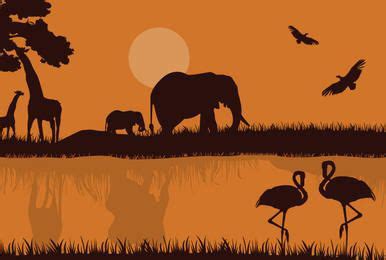 African Safari Silhouette Vector Download