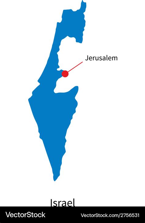 Jerusalem Israel Map Outline