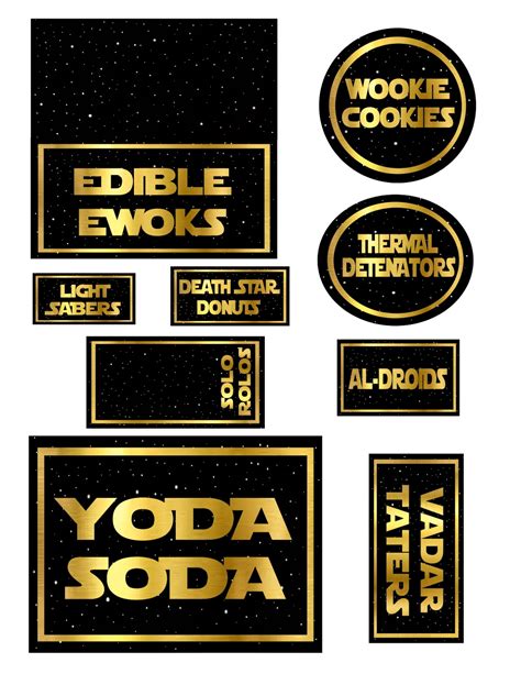 star+wars+food+labels.JPG (1236×1600) | Star wars food, Star wars, Stars