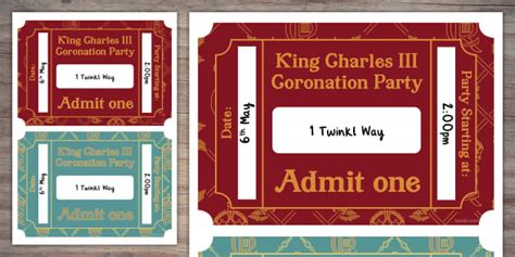 Kings Coronation Tickets - Celebrate | Twinkl Party - Twinkl