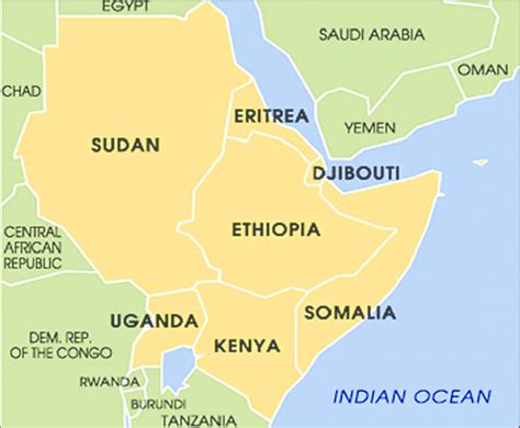 Map of the Horn of Africa | Download Scientific Diagram