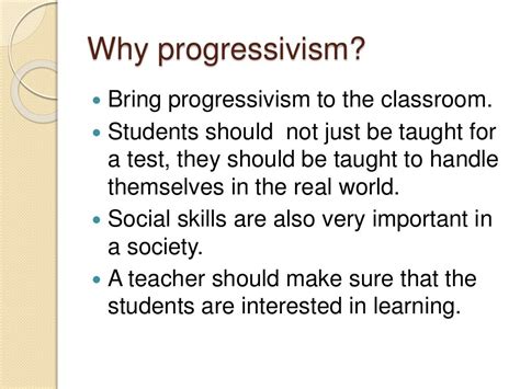 philosophy of education, progressivism