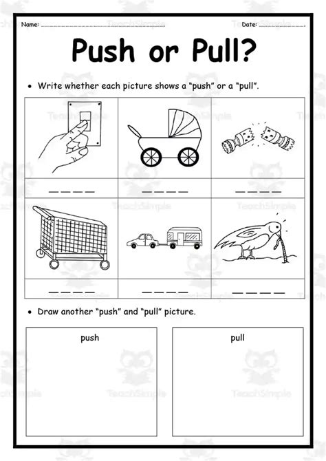 Fun Push and Pull Worksheets for Kindergarten | Engaging Learning Activities