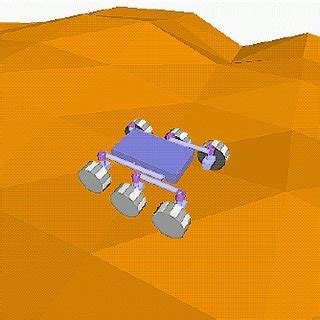 Snapshot from the dynamic simulation of the rocker bogie rover in... | Download Scientific Diagram