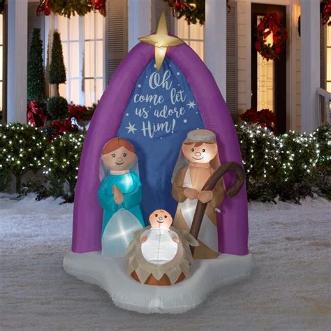 Holiday Living 6-ft Lighted Nativity Christmas Inflatable at Lowes.com