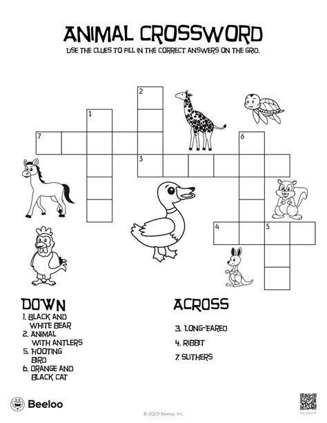 Animal Crossword • Beeloo Printable Crafts for Kids (A5L0OEm77)
