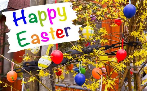 Easter Tree Decorated with Colorful Easter Eggs . Germany Stock Image ...