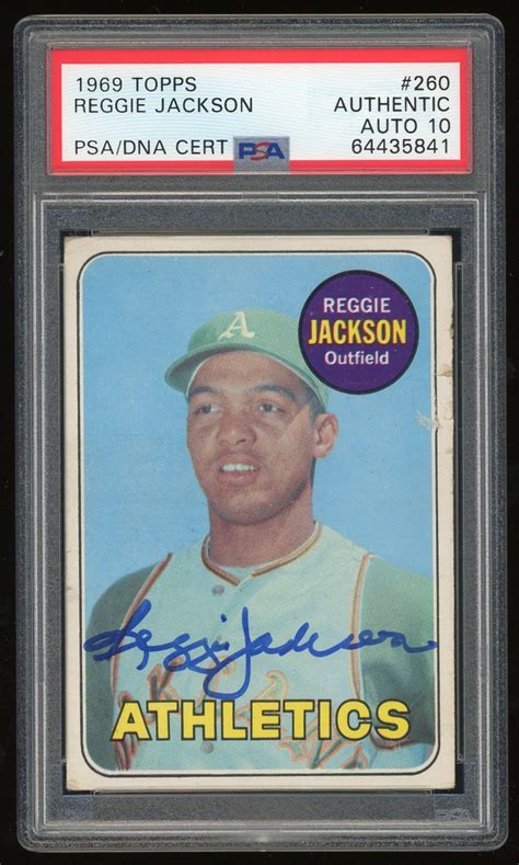 Lot Detail - Reggie Jackson Signed 1969 Topps Rookie Card - PSA/DNA Auto Grade GEM MINT 10! (PSA ...