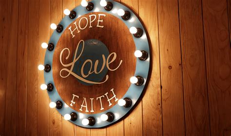 Online crop | round wall decor with lamp and hope love faith-printed ...