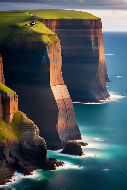 Premium AI Image | Sea cliffs with puffins