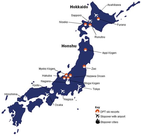 Map Of Japan Ski Resorts