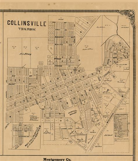 Collinsville Village, Illinois 1892 Old Town Map Custom Print - Madison ...