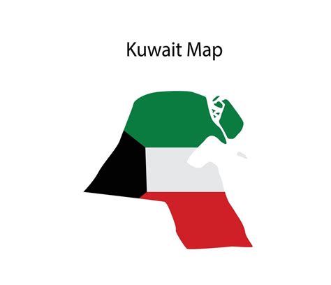 Kuwait Map with Flag Vector Illustration 15938611 Vector Art at Vecteezy