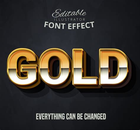 Premium Vector | Gold text, font effect