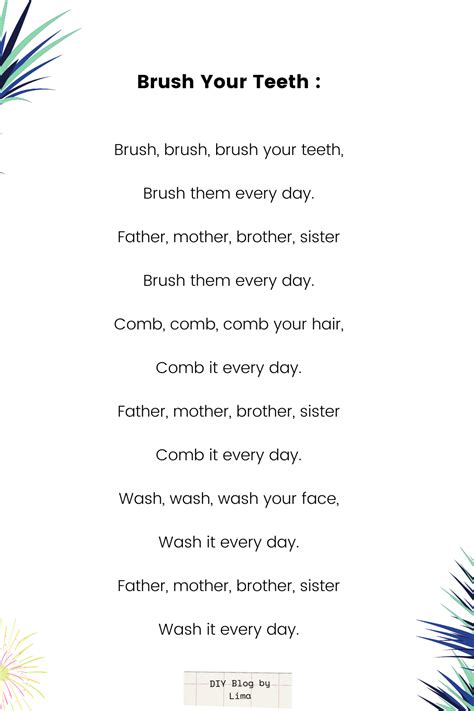 Brush Your Teeth | Kids poems, Funny poems for kids, Rhyming poems for kids