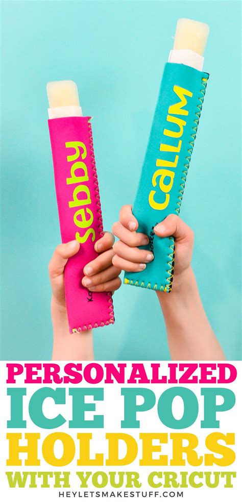Keep little hands from freezing with these personalized ice pop holders! Use your Cricut to ...